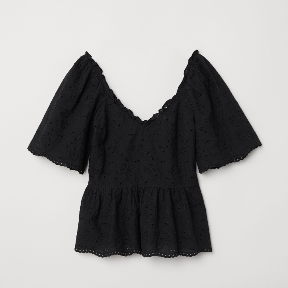 H&M Embroidered cotton top